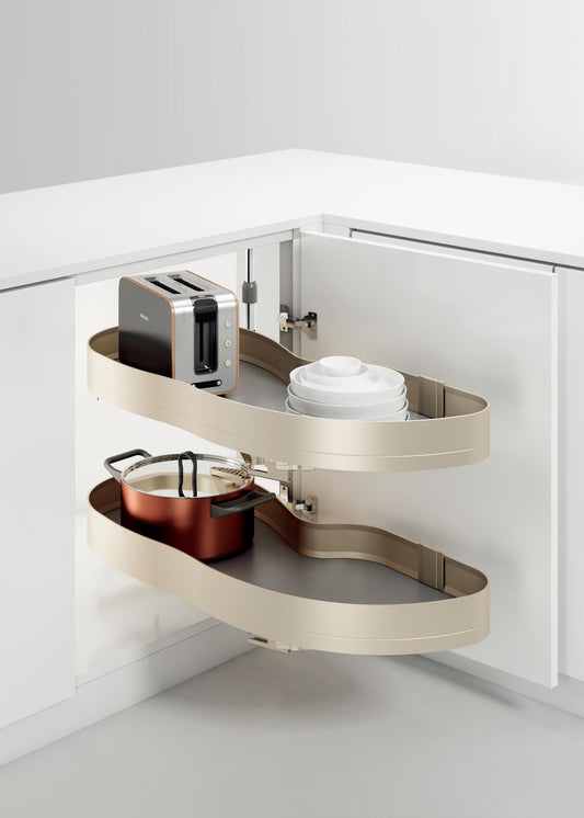 【KODA】Kitchen All-out swivel magic corner basket pull-out 廚柜全拉出式飛碟轉角拉籃 | 廚房配件 | 櫥柜  | 拉籃 |