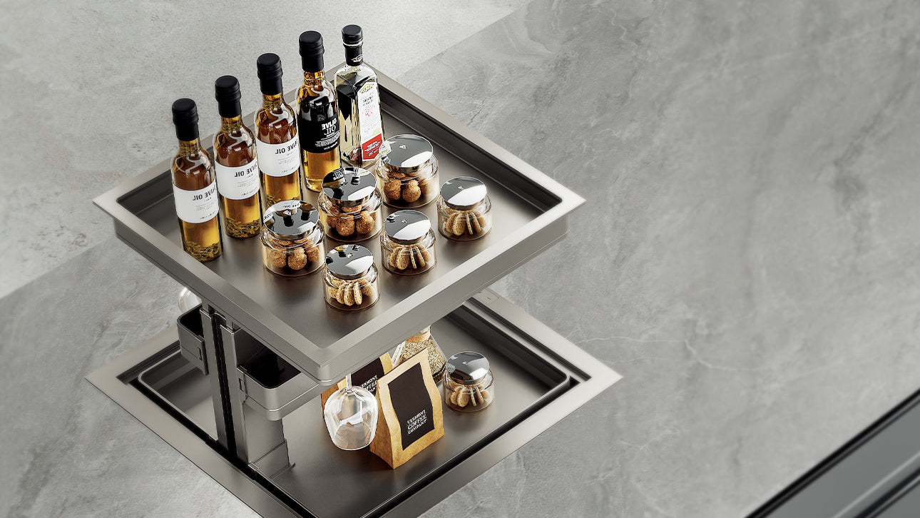 【KODA】Kitchen Countertop Electric lift system pull-out basket 廚柜台面電動升降收納系統 | 廚房配件 | 櫥柜 | 拉籃 |