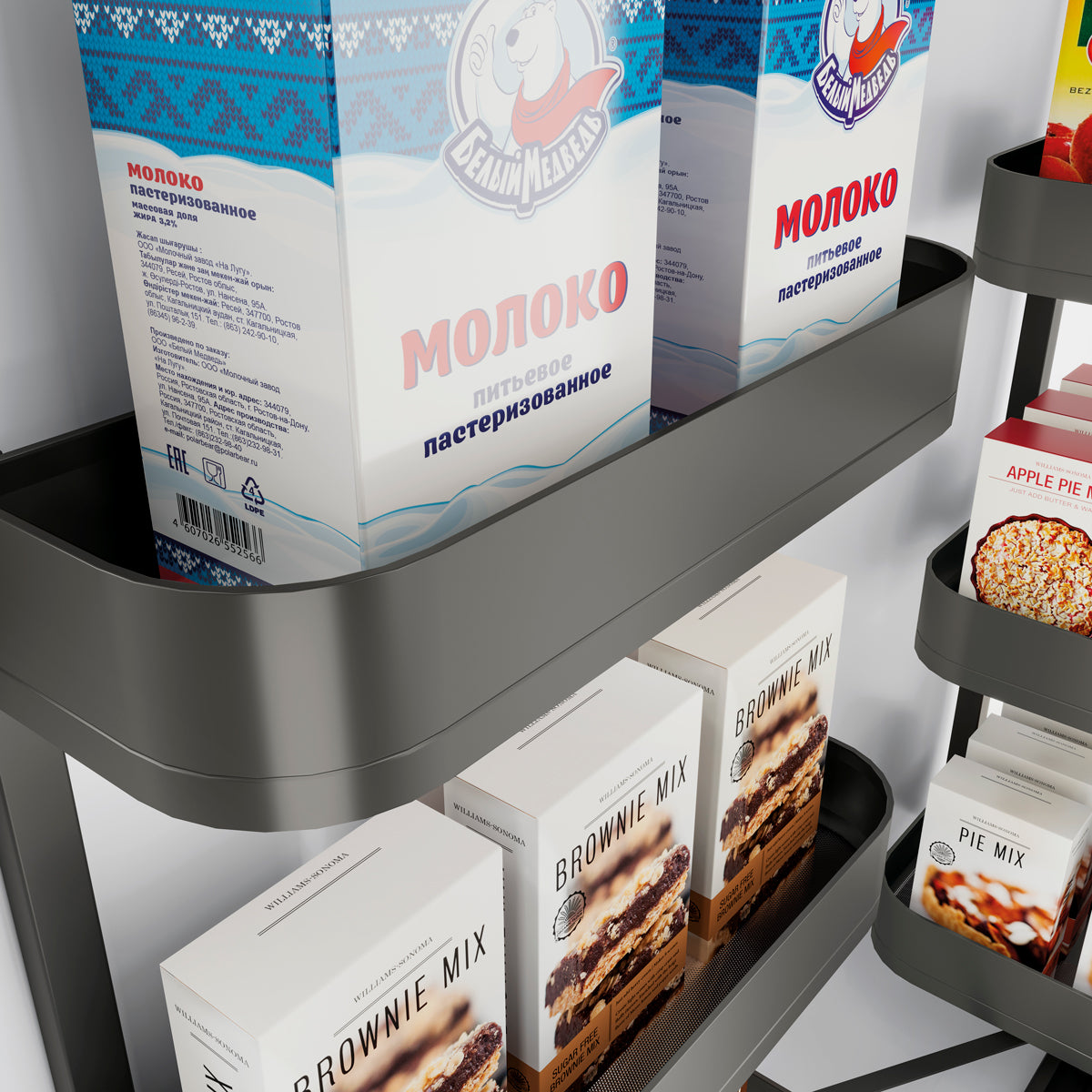 Soft-closing Tall Rotatable Multifunctional Pantry Storage pull out kitchen basket 緩衝關閉旋轉式開門拉籃 | 廚房配件 | 櫥柜 | 拉籃 |