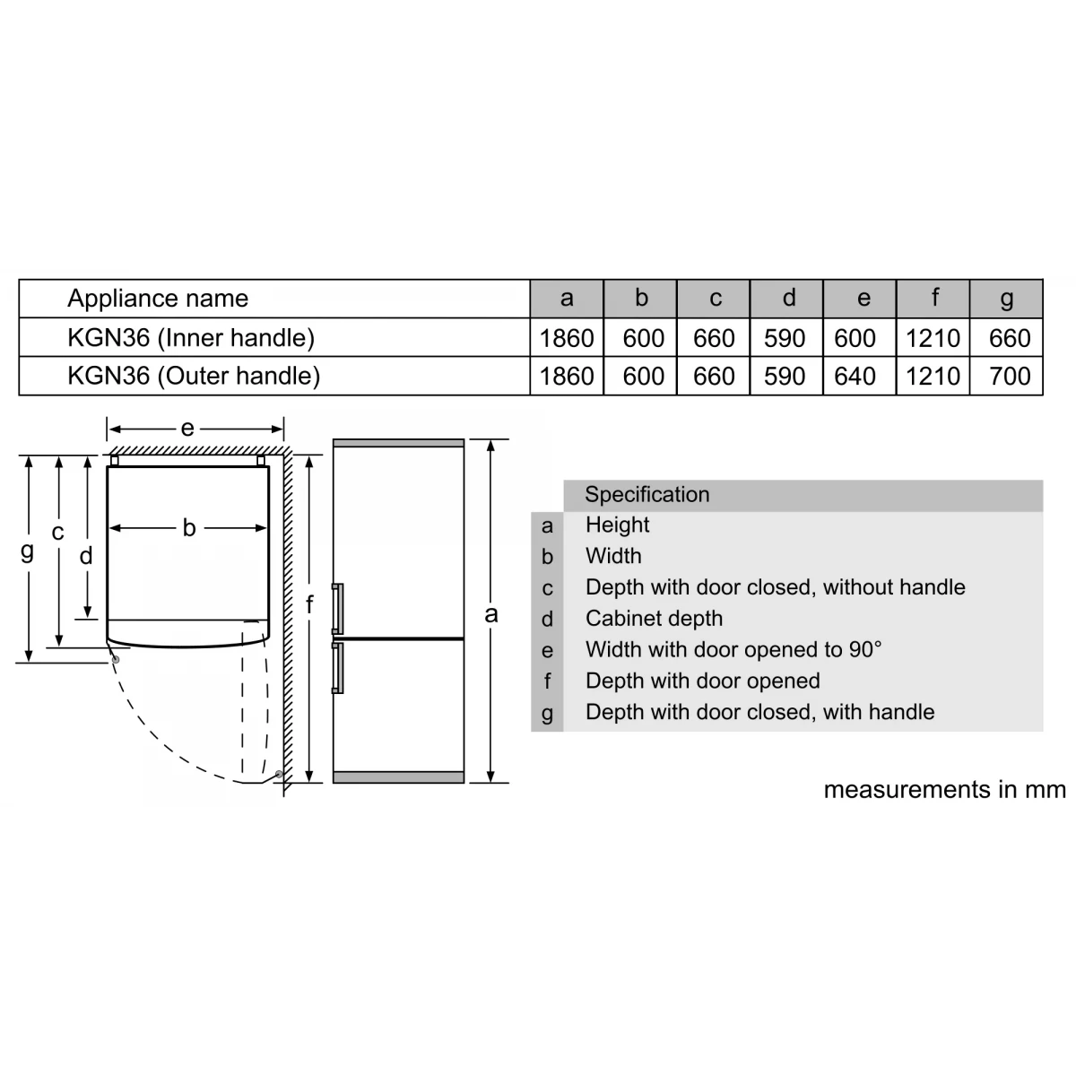 SIEMENS iQ100 КG36NV137К 323L Freestanding Fridge 下層冷凍式 雙門雪櫃