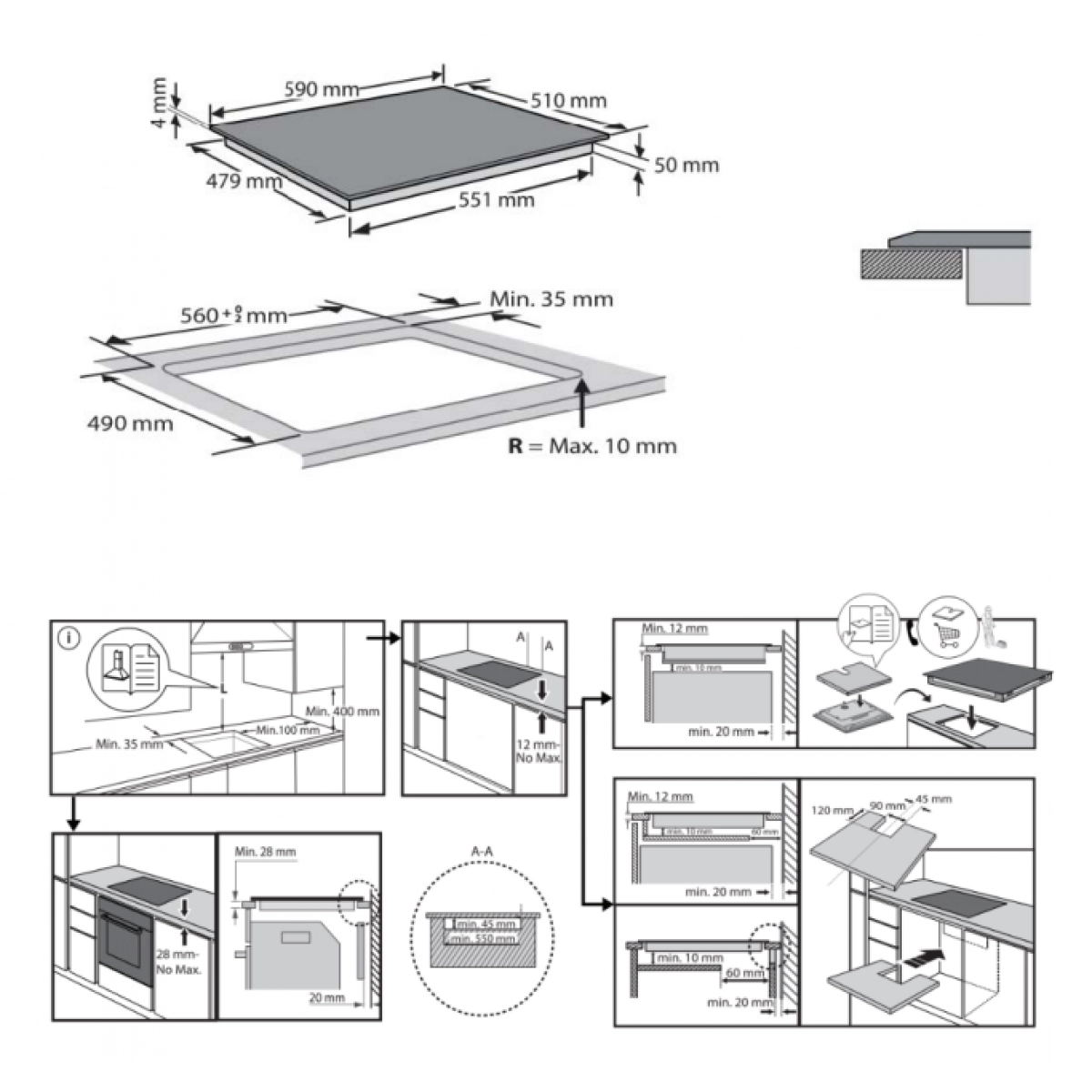 Whirlpool WSB2360BFP 600mm Induction hob (32A) | Made in Italy |