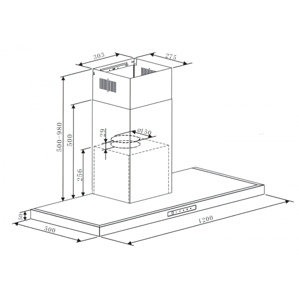 UK GARWOODS HT-51200S 1200mm Chimney rangehood 1000m³/h 英國樂思 1200mm 煙囪式油煙機 | 廚房電器 | 家電 |
