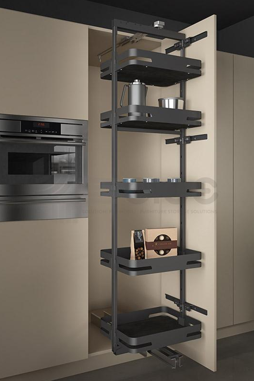 SIGE 265M Rotating pull-out tall basket / larder 旋轉式高柜拉籃 | Made in Italy |