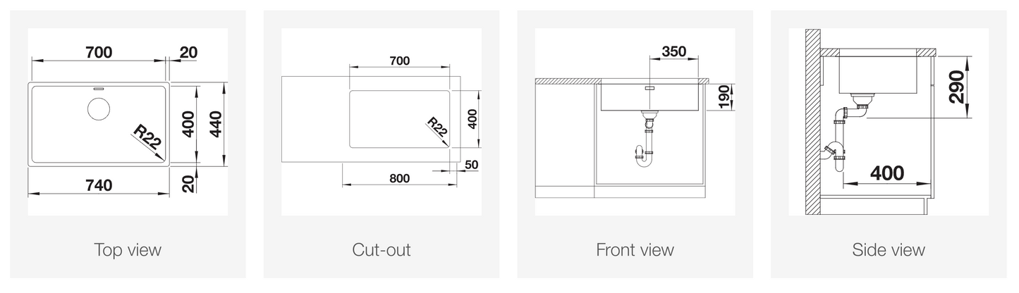 BLANCO Andano 700mm Stainless Steel Sink 德國製造直角方形不銹鋼星盆 | Made in Germany |