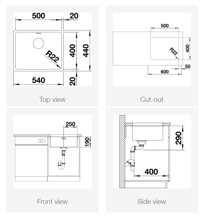 BLANCO ANDANO 500-U Square Stainless steel sink Promotional Package 德國製造Blanco ANDANO直角方形不銹鋼星盆 500-U 優惠套裝 | Made in Germany |