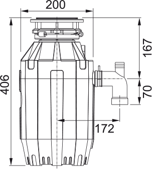 FRANKE Food waste disposer TE-125 1-1/4 HP 垃圾處理器1.25匹馬力