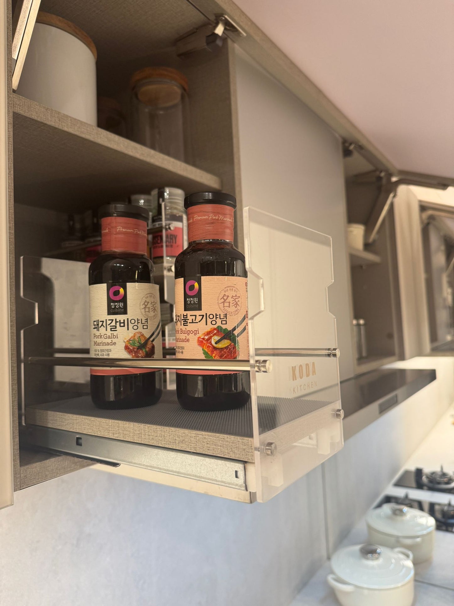【預購Pre-order】【KODA】Pull-out spice rack kitchen basket for wall unit, soft-closing 吊柜用調味瓶拉籃 阻尼關閉  | 廚房配件 | 櫥柜  | 拉籃 |