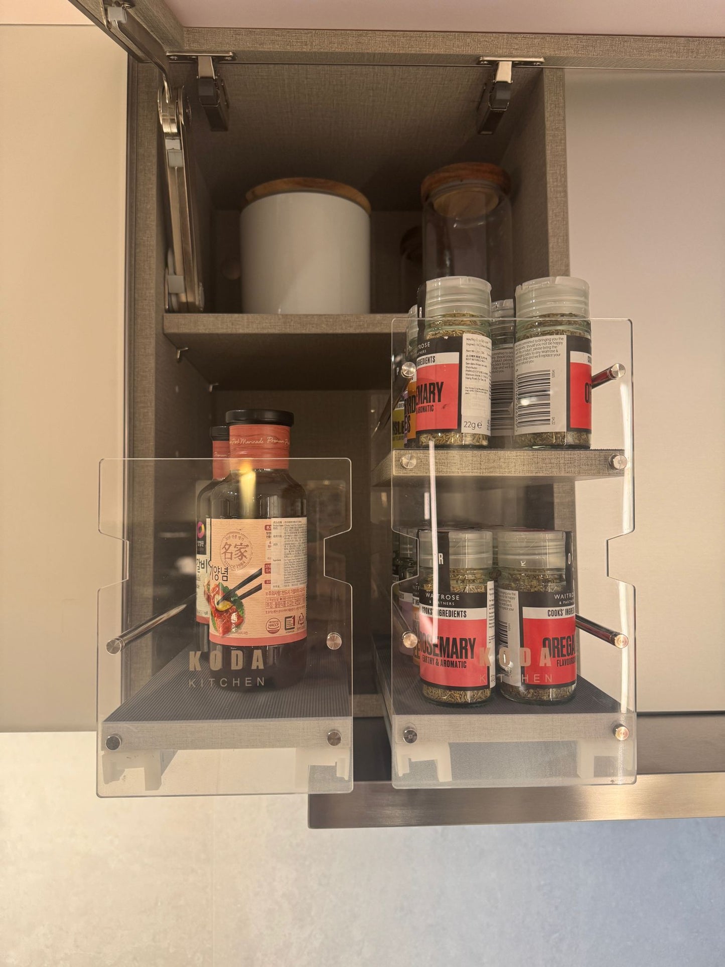 【預購Pre-order】【KODA】Pull-out spice rack kitchen basket for wall unit, soft-closing 吊柜用調味瓶拉籃 阻尼關閉  | 廚房配件 | 櫥柜  | 拉籃 |
