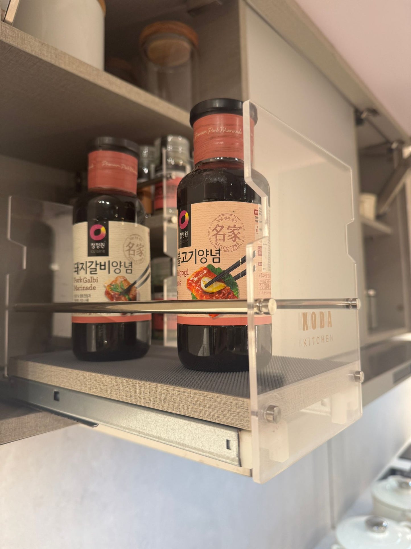 【預購Pre-order】【KODA】Pull-out spice rack kitchen basket for wall unit, soft-closing 吊柜用調味瓶拉籃 阻尼關閉  | 廚房配件 | 櫥柜  | 拉籃 |
