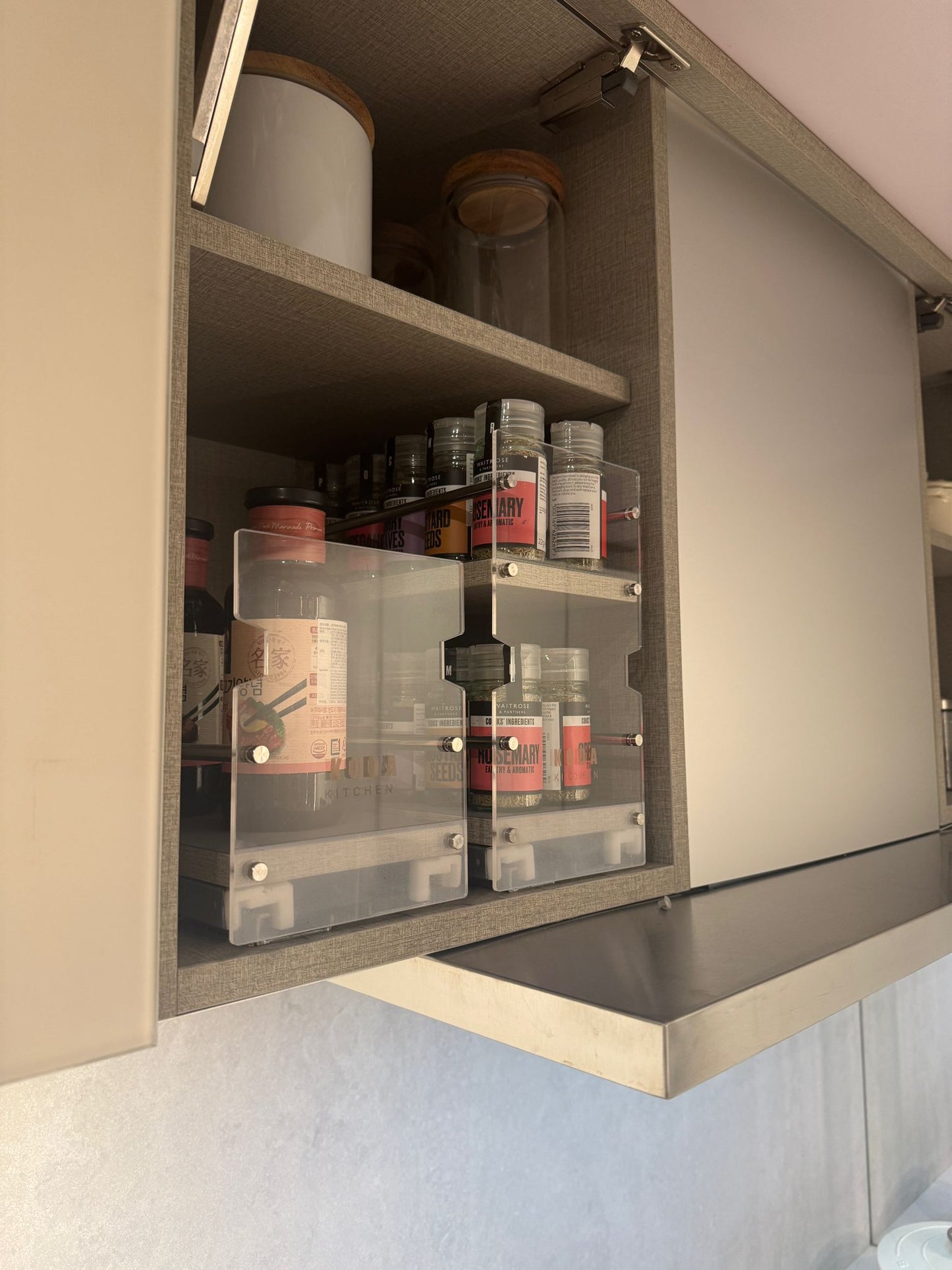 【預購Pre-order】【KODA】Pull-out spice rack kitchen basket for wall unit, soft-closing 吊柜用調味瓶拉籃 阻尼關閉  | 廚房配件 | 櫥柜  | 拉籃 |