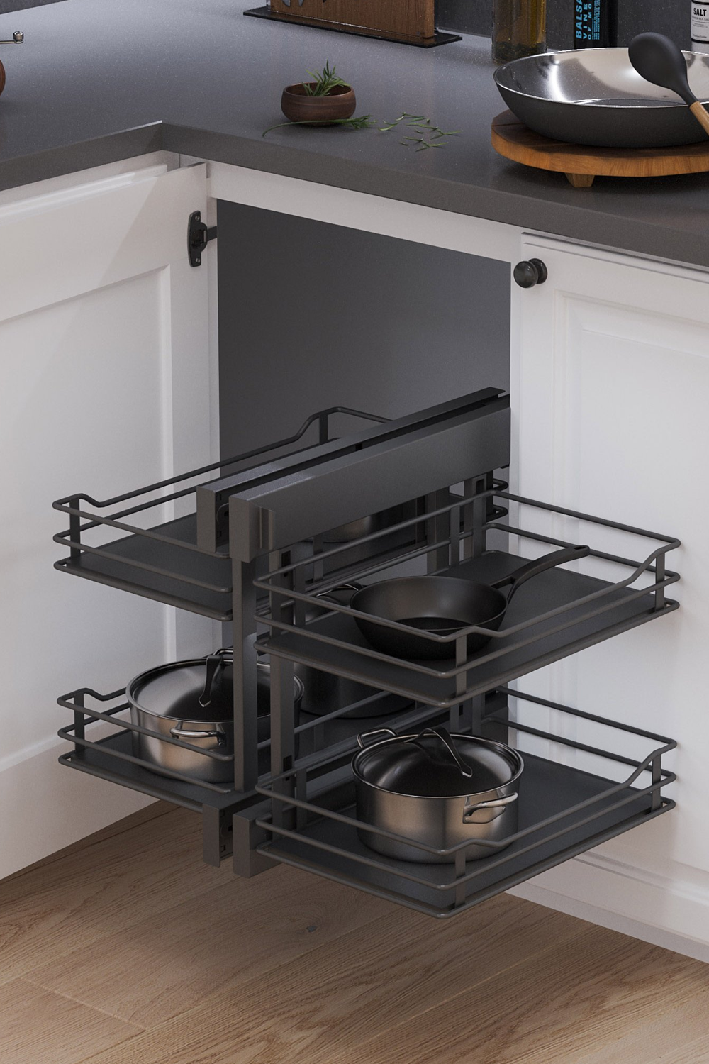 VAUTH-SAGEL soft-closing COR Flex pull out kitchen basket 緩衝關閉 全拉出式轉角拉籃 | Made in Germany | 廚房配件 | 櫥柜 | 拉籃 |