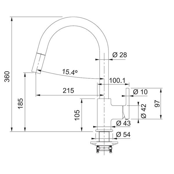 FRANKE CT933C chrome sink mixer with pull-out spout 拉出式廚房龍頭