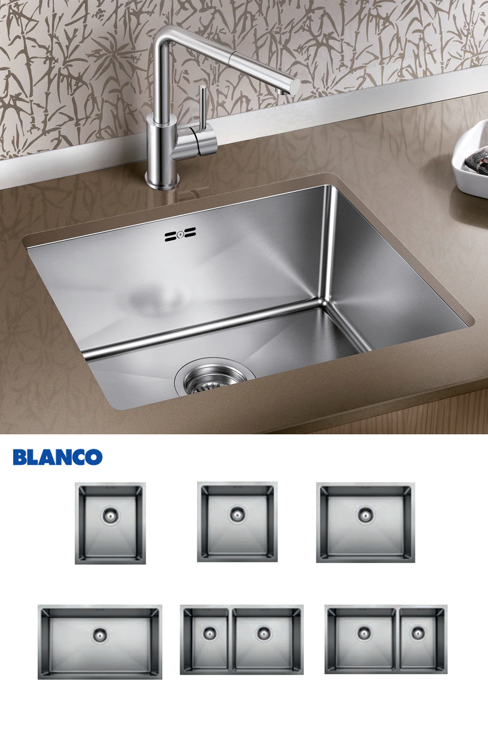 BLANCO Quatrus R15 340/400/500/700/435+285mm Stainless Steel Sink 德國製造R15小圓角方形不銹鋼星盆 | Made in Germany |