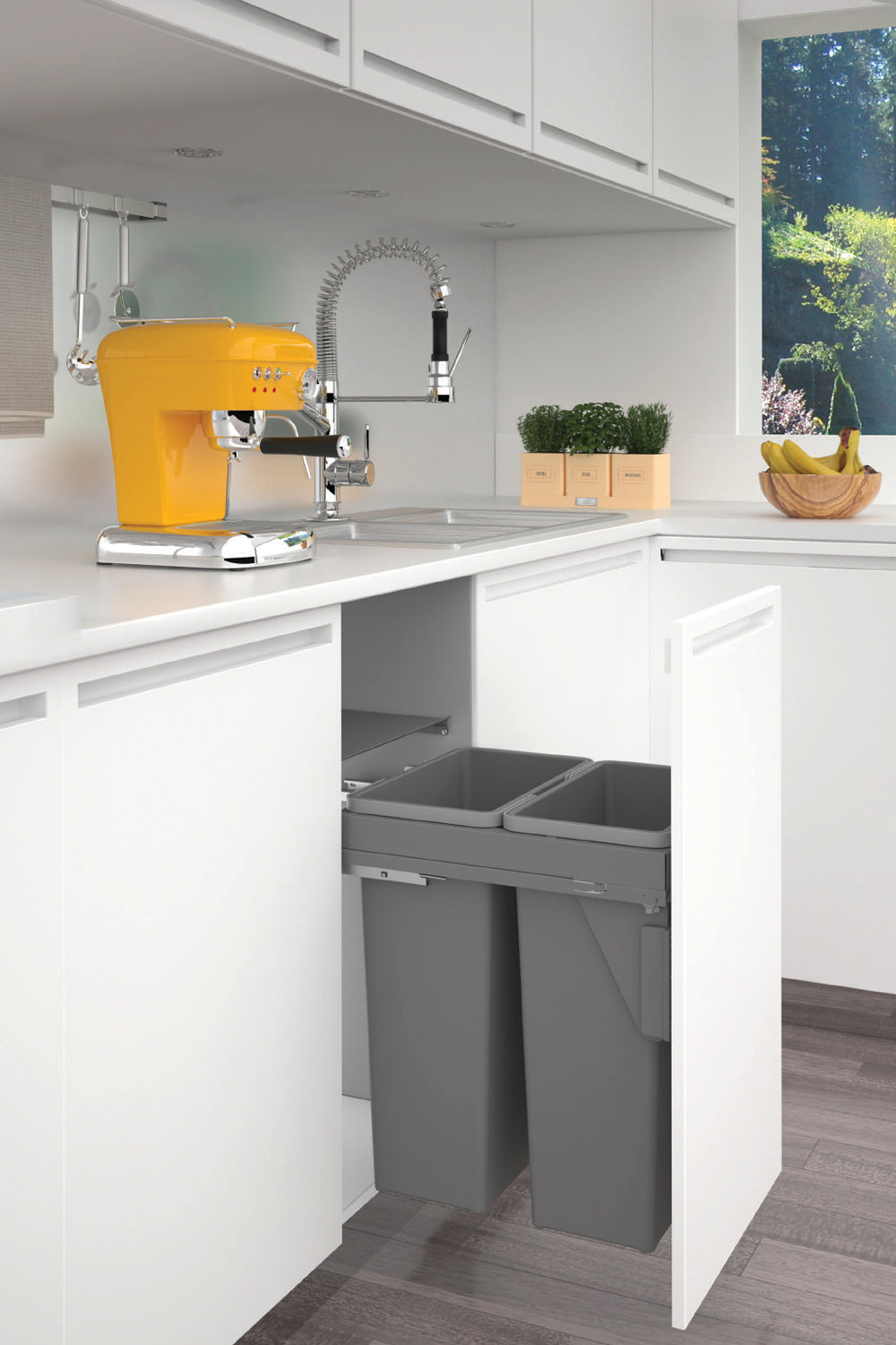 35-70L. Full Height Pull-out Waste bin with Soft-Slide 抽屜式廚房垃圾桶 垃圾分類 | Waste Separation | Eco Recycling | Kitchen Trash can, Rubbish Bin | Made in Italy |