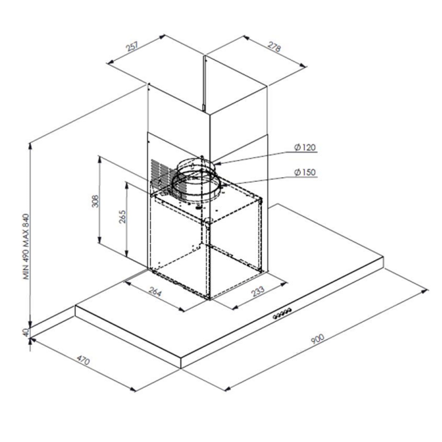 CIMATECH 900/1200mm wall mounted rangehood CH201N | Made in Italy | 意大利製造 煙囪式油煙機 | 廚房電器 | 家電 |
