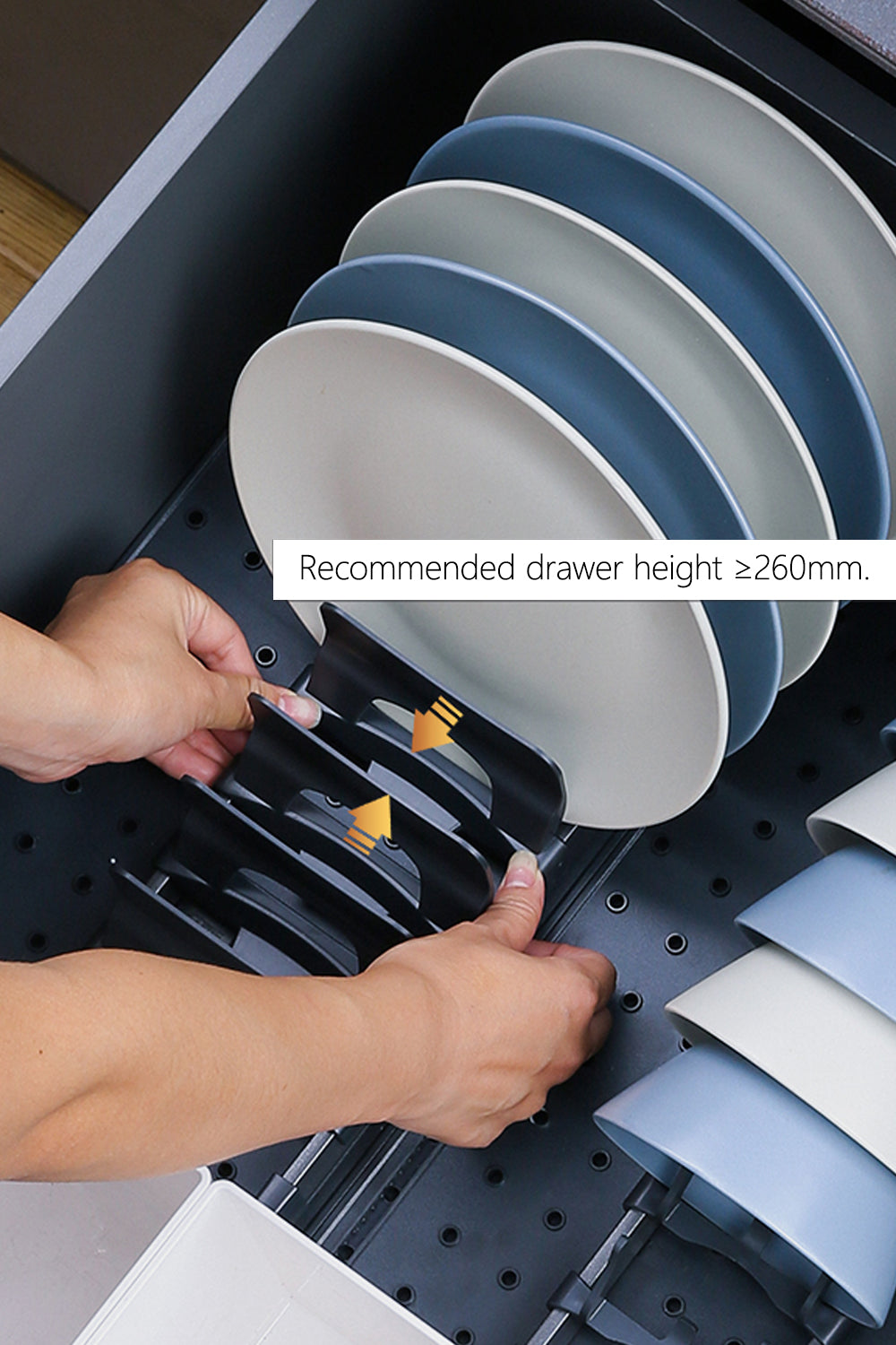 H.260mm Deep drawers magic organizers for Pots & Pans, Bowls & Plates, Utensils 260mm高抽屜整理分隔片 收納 家居整理