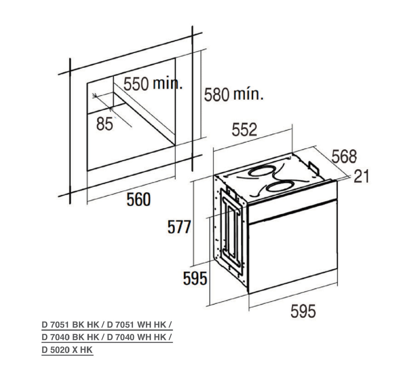 NODOR D6020XHK 600mm oven 70公升嵌入式焗爐 (配備半自動水潔淨功能)