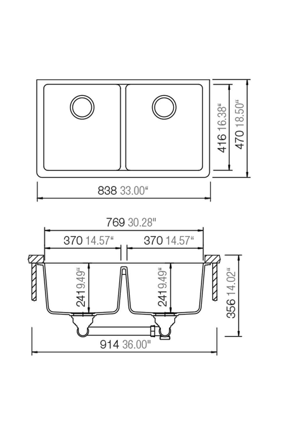 LUISINA 370+370mm Composite Sink Manufactured by SCHOCK 德國製造礦物合成石廚房星盆 水糟 | Made in Germany |