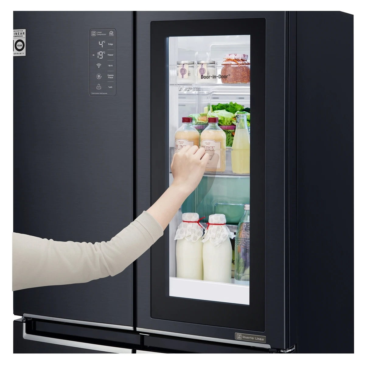 LG F521MC78 InstaView Door-in-Door™ side-by-side fridge 458L 對門式雪櫃
