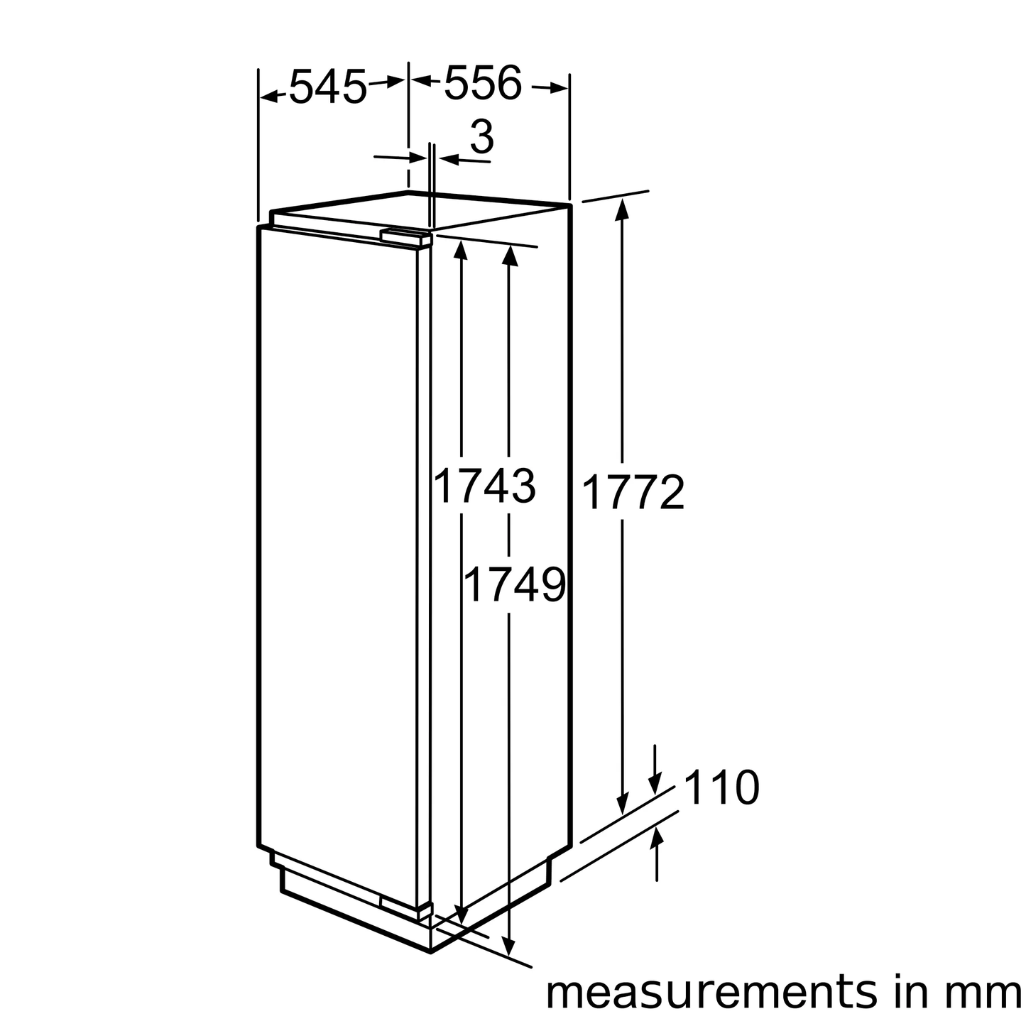 BOSCH GIN38P61HK Built-in 1-door freezer 博西 嵌入式單門全冷凍雪櫃 | 冰箱 | 嵌入式 | 廚房電器 | 家電 |