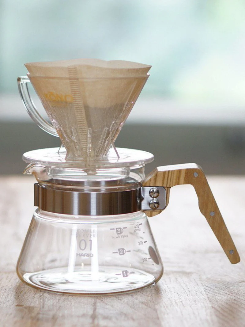【HARIO】橄欖木 耐熱玻璃咖啡分享壼 Olive Wood Coffee Server VCWN-40-OV | Made in Japan |