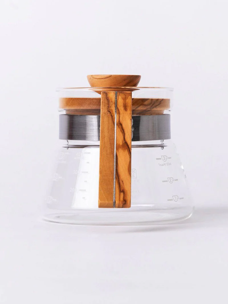 【HARIO】橄欖木 耐熱玻璃咖啡分享壼 Olive Wood Coffee Server VCWN-40-OV | Made in Japan |