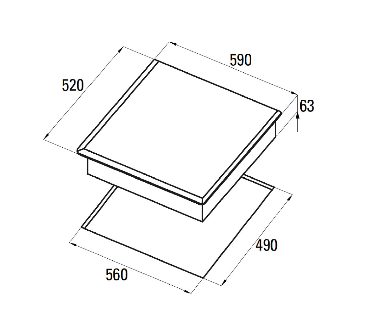 NODOR I2160BK 600mm induction hob