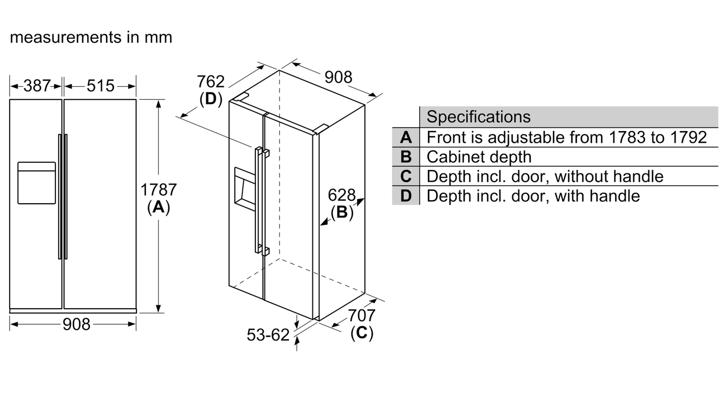 BOSCH KAI93VIFPG Side-by-side fridge 博西 獨立式雙開門大雪櫃 | 大冰箱 | 廚房電器 | 家電 |