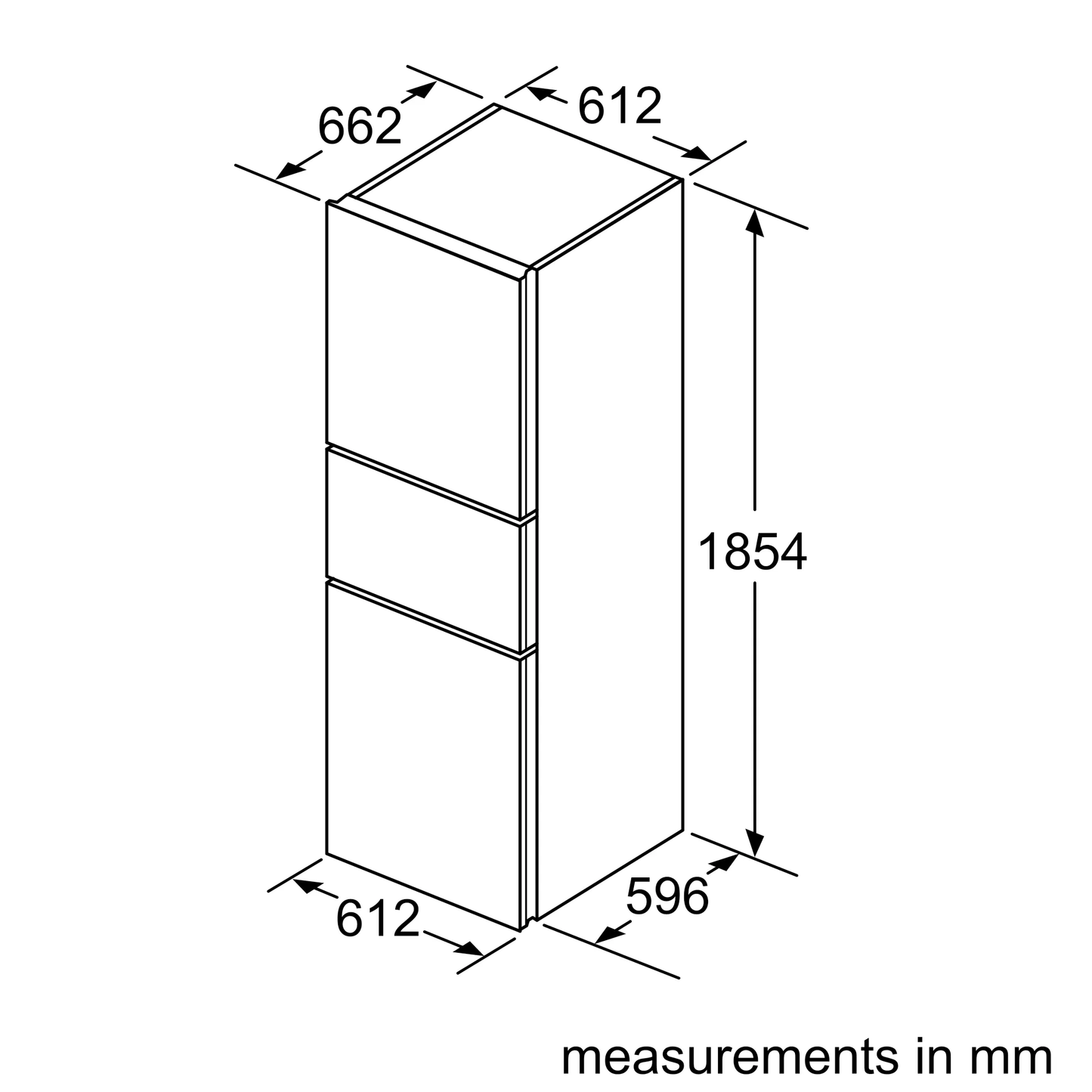 SIEMENS iQ300 KG28UA290K 612mm Freestanding Fridge