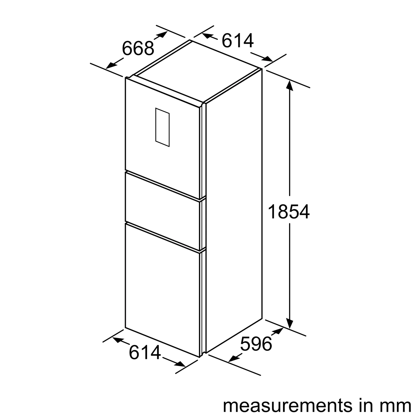 SIEMENS iQ500 KG28US12EK 614mm Freestanding Fridge