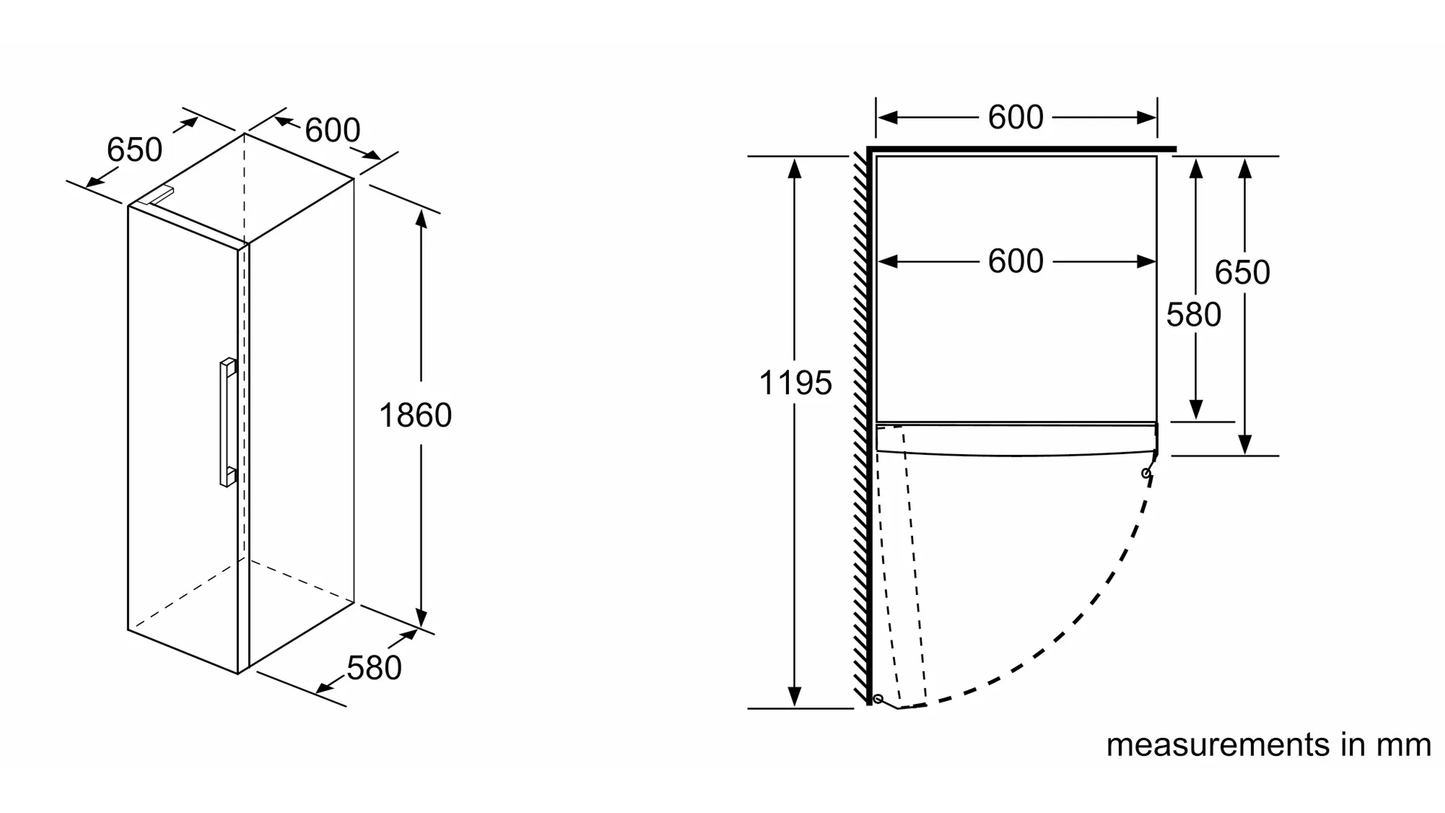 SIEMENS iQ500 KS36VAIEP 600mm Freestanding Fridge | Made in Europe |