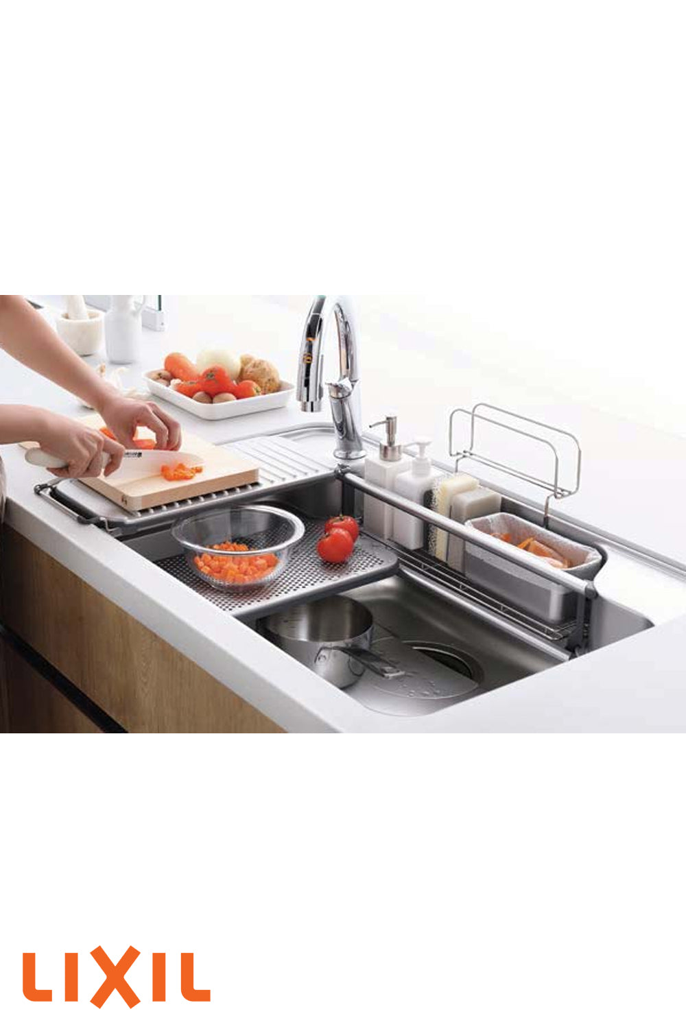 LIXIL A9U 790mm Japanese 2-Levels Multi-functional Silence Sink 日本LIXIL 超大W水槽 雙層 多功能靜音不銹鋼廚房星盆 | Made in Japan |