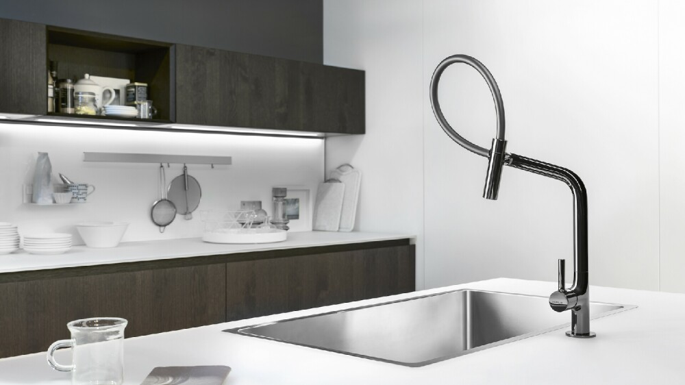 NOBILI Lamp Adjustable Kitchen Sink Mixer PO108137CR | Made in Italy |