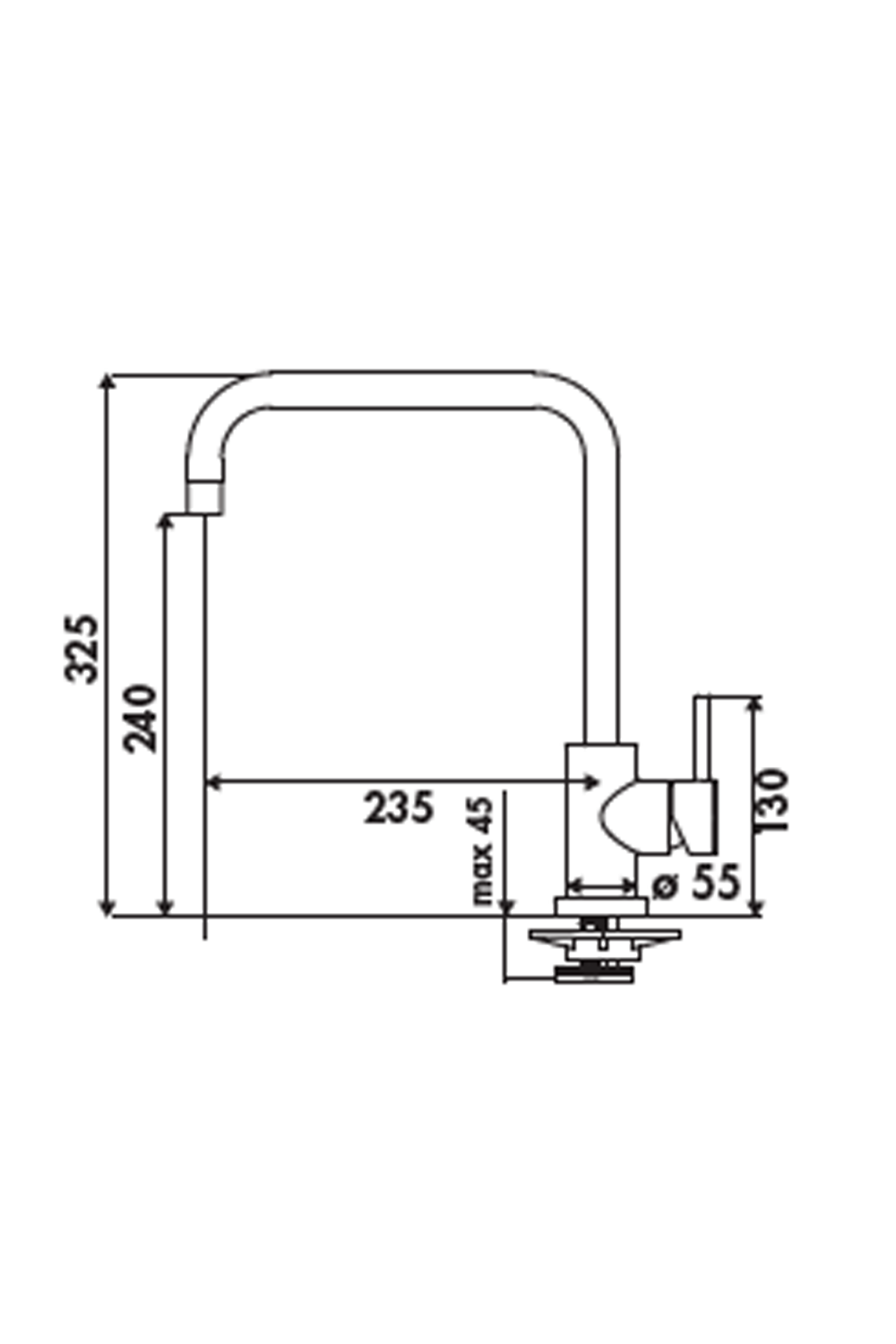 LUISINA RD134 square kitchen sink mixer | Made in Italy |
