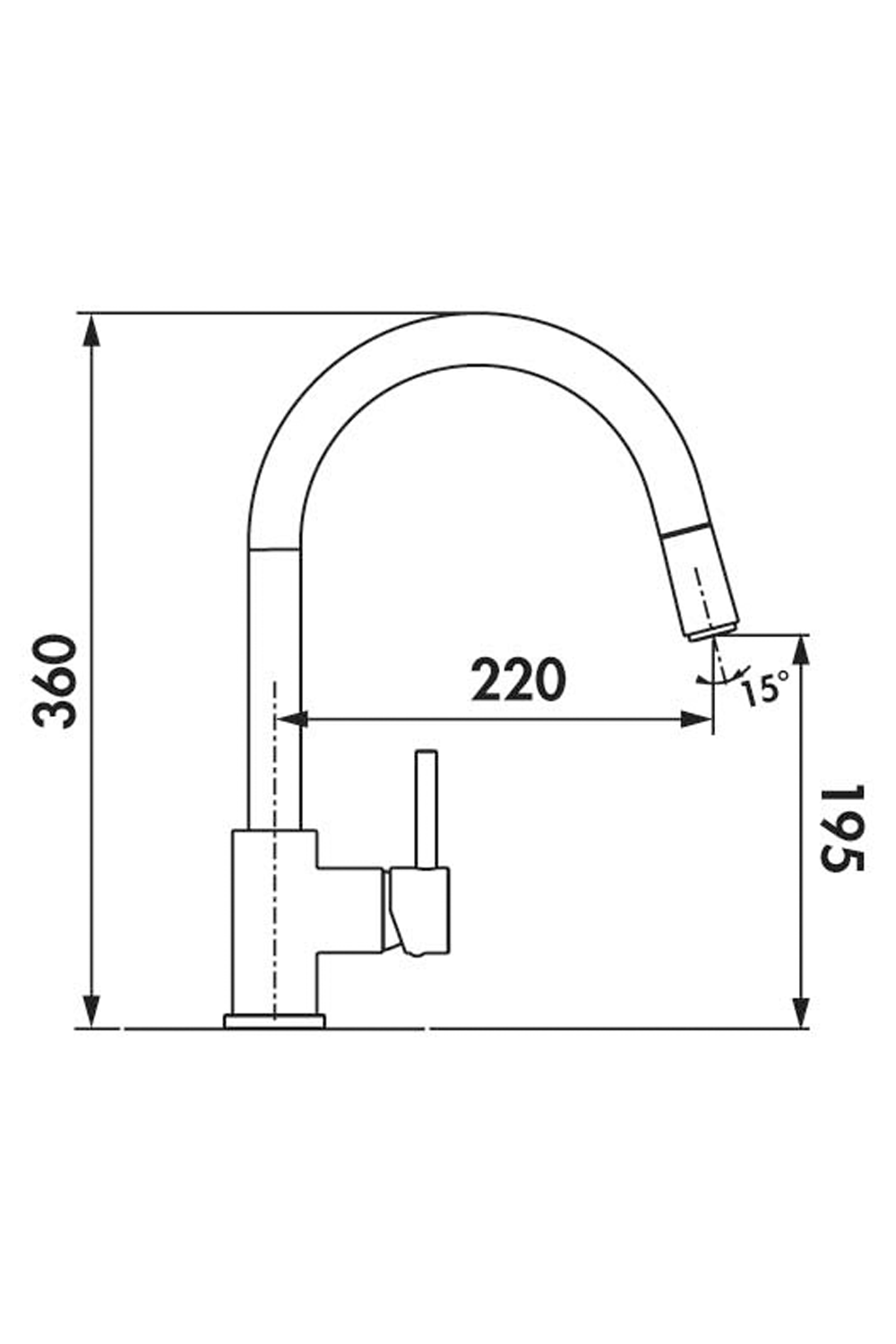 LUISINA RC35DO sink mixer with pull-out sprout | Made in Italy |