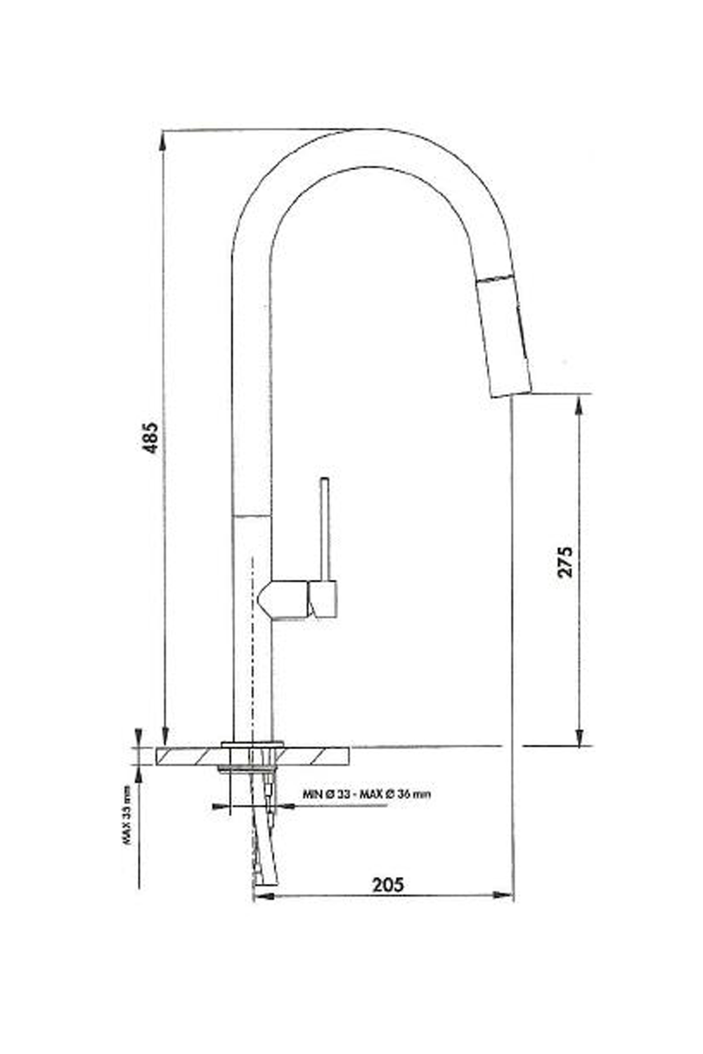 LUISINA RC602DO sink mixer with pull-out sprout | Made in Italy |