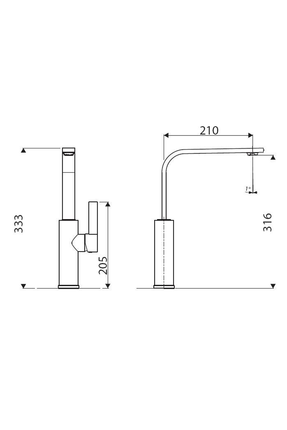 LUISINA RCD55 designer sink mixer | Made in Italy |
