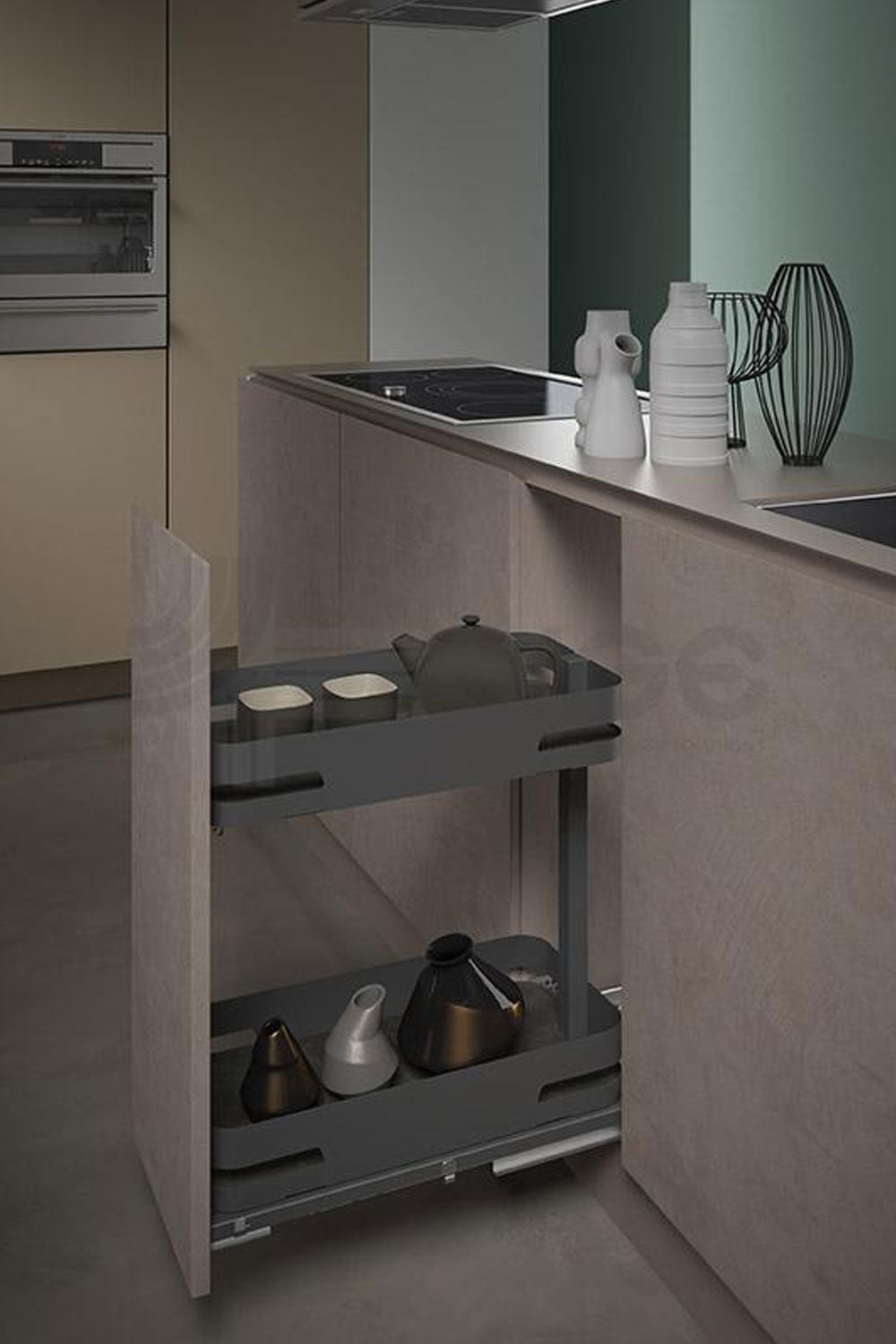 SIGE 250~500mm soft-closing solid base pull-out baskets 緩衝關閉 全拉出式地柜拉籃 | Made in Italy |