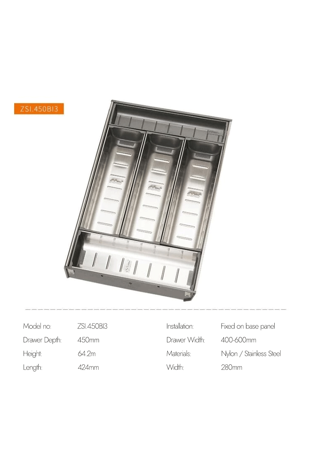 BLUM ORGA-LINE Drawer Insert - Cutlery Tray 不銹鋼柜桶刀叉盤 | 刀叉盤 | 抽屜分隔整理 | 家居收納 |