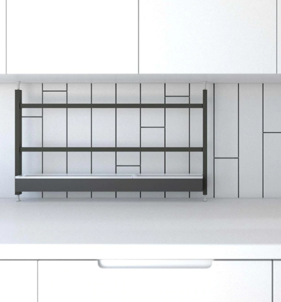 GRID No-Drill Backsplash rack system with accessories | Made in Italy | 意大利製 無需鑽牆!廚房牆面懸掛系統 掛件 掛桿 廚房設計 收納