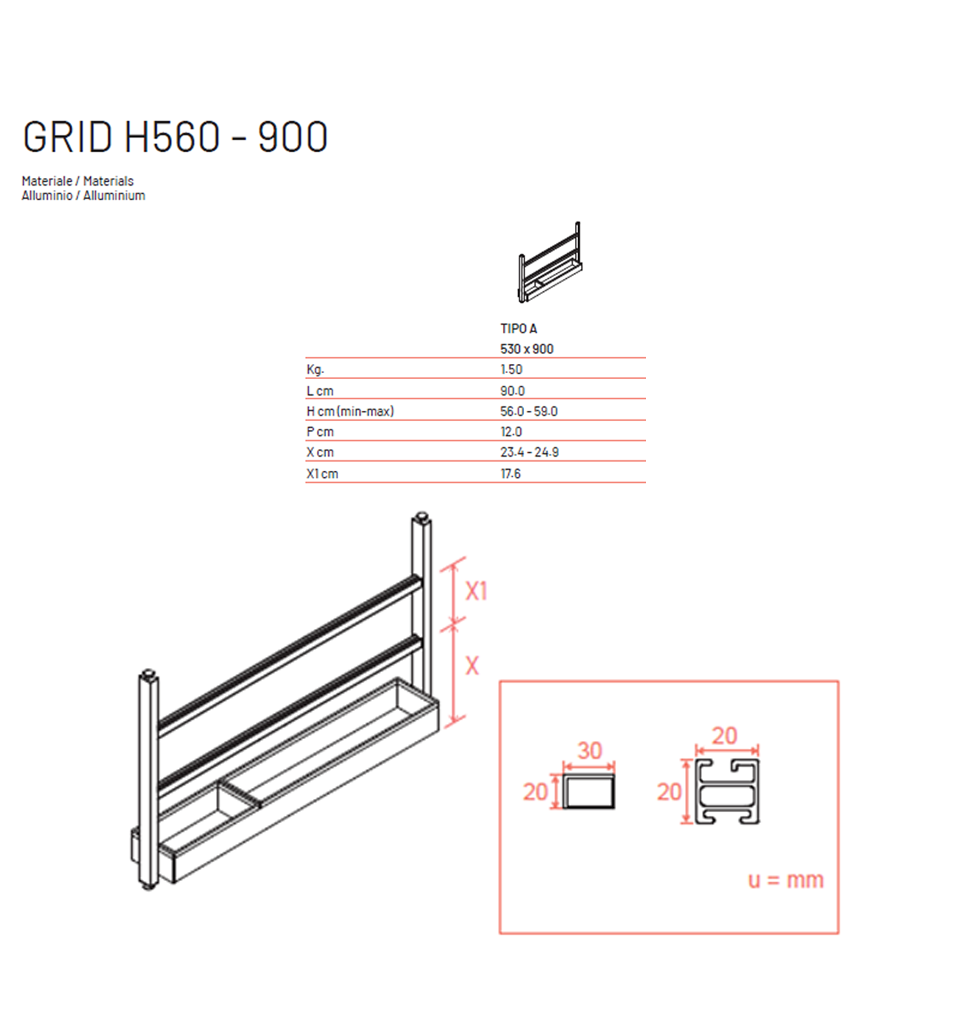 GRID No-Drill Backsplash rack system with accessories | Made in Italy | 意大利製 無需鑽牆!廚房牆面懸掛系統 掛件 掛桿 廚房設計 收納