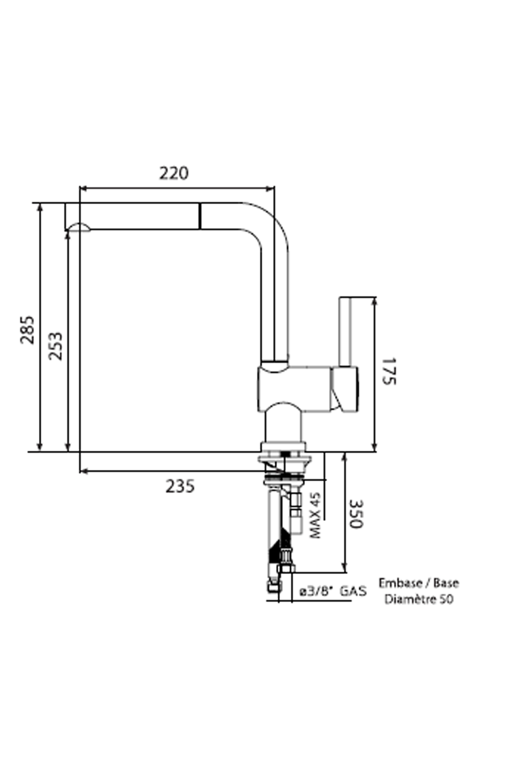 LUISINA RCD114DO sink mixer with pull-out sprout | Made in Italy |