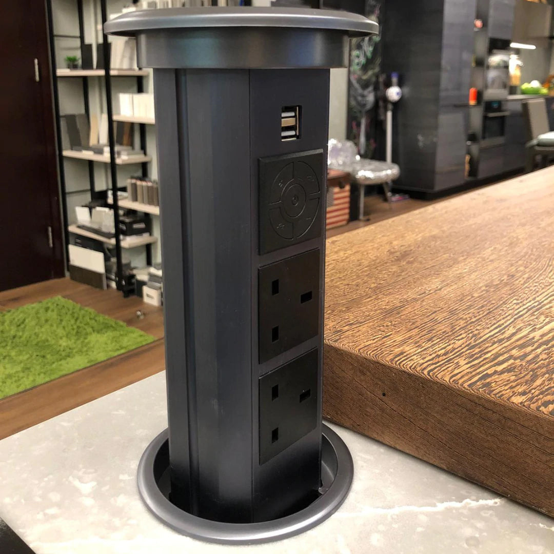 Smart Pop-up Socket on Countertop | USB | Wireless Charge | Bluetooth Speaker |