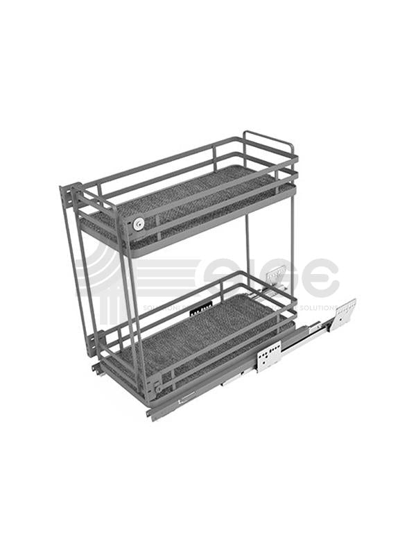SIGE 004M 250~500mm soft-closing solid base pull-out baskets 緩衝關閉 全拉出式地柜拉籃 | Made in Italy |