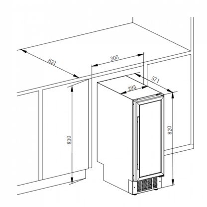 【Vinvautz】VZ20SSUG  20 Bottles Built-in Wine Cellar 20瓶嵌入式酒櫃