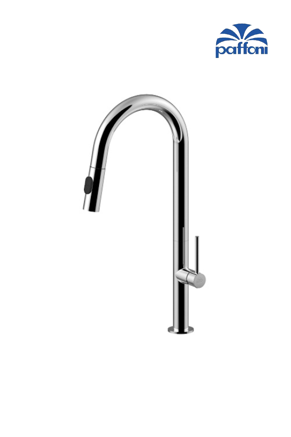Paffoni CH185 CHEF tall one-hole sink mixer with pull-out spray | Made in Italy |