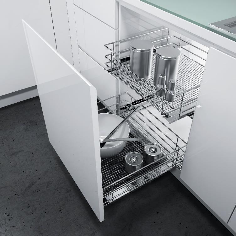 VAUTH-SAGEL soft-closing pull out kitchen basket (For pull-out) 緩衝關閉三邊拉籃 (連接抽屜面板用) | Made in Germany | 廚房配件 | 櫥柜  | 拉籃 |