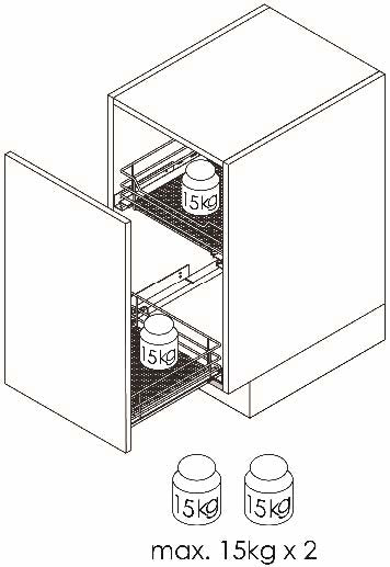 VAUTH-SAGEL soft-closing pull out kitchen basket (For pull-out) 緩衝關閉三邊拉籃 (連接抽屜面板用) | Made in Germany | 廚房配件 | 櫥柜  | 拉籃 |