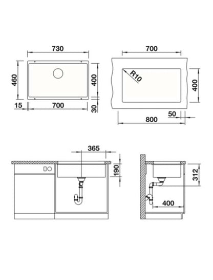 BLANCO SUBLINE 700-U Granite Sink Promotional Package 德國製造Blanco SUBLINE直角方形石星盆 700-U 優惠套裝 | Made in Germany |