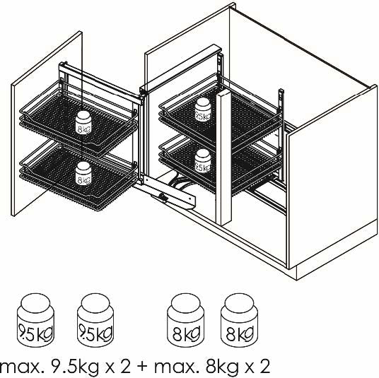 VAUTH-SAGEL soft-closing magic corner kitchen basket 緩衝關閉轉角拉籃 | Made in Germany | 廚房配件 | 櫥柜  | 拉籃 |